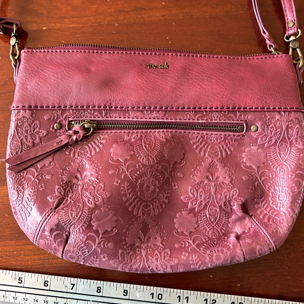 The Sak Oleta Burgundy Leather Crossbody Purse